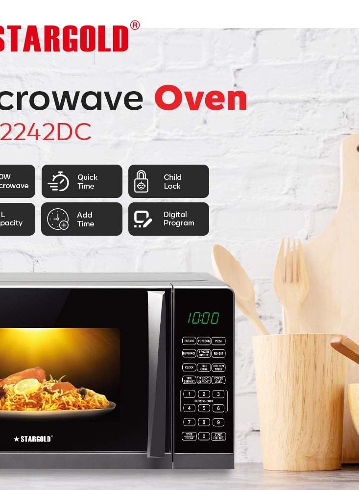 ستارجولد فرن ميكروويف رقمي باللمس سعة 20 لترًا بقوة 700 واط مع قفل للأطفال - Image 4