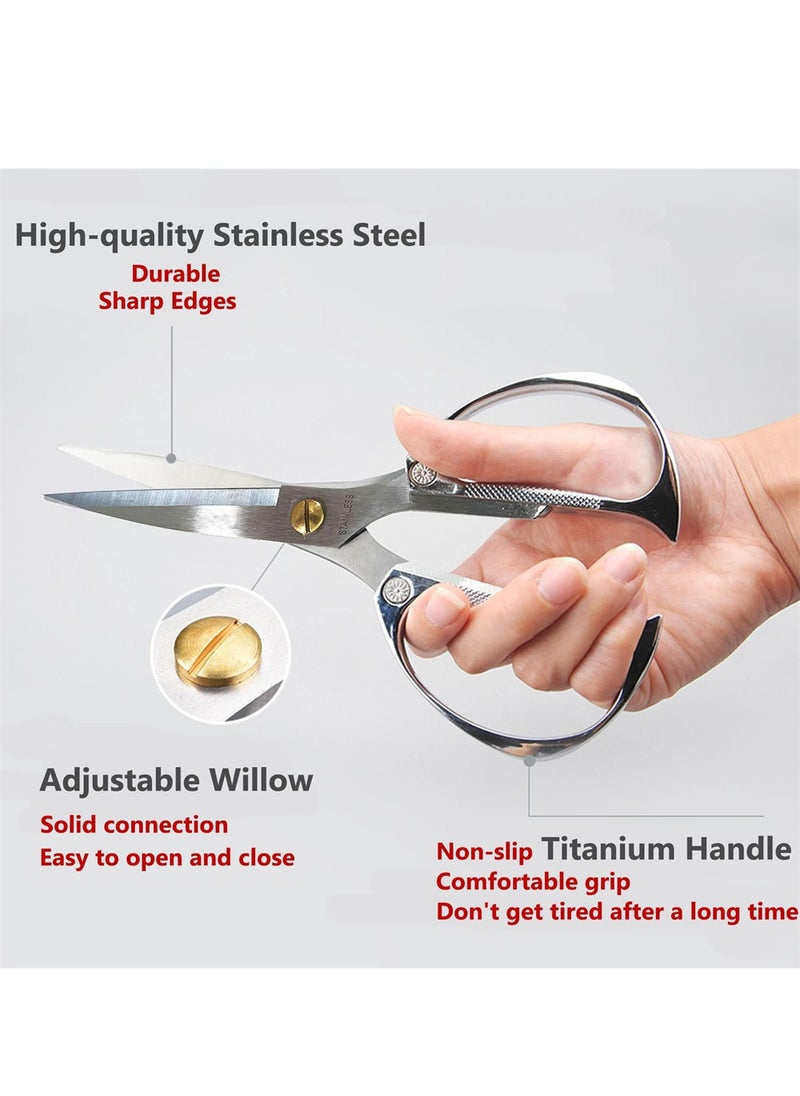 KASTWAVE - Kitchen Scissors, Heavy Duty Stainless Steel Kitchen Shears, Multi-Purpose Kitchen Shears, Non Slip Sharp Cooking Scissors for Kitchen, Chicken, Poultry, Fish, Meat, Herbs (Silver) - Image 1