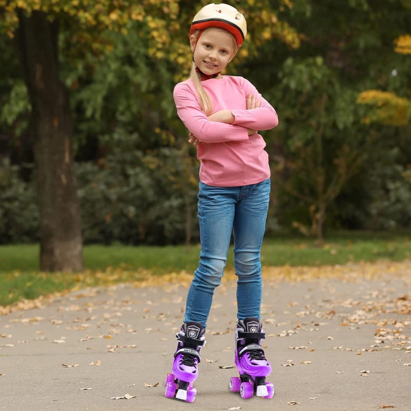 METROLLER Roller Skates for Girls Ages 5-8 8-12 and Boys Teens, Adjustable 4 Sizes for Kids Toddler Rollerskates with Light up Wheels, for Women (Purple, Large-Youth & Adult (4-7 Men/5-8 Women)) - Image 5