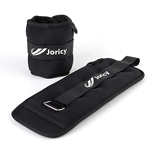 JORICY Ankle Weights, Wrist Leg Arm Weights for Women Men Kids with Adjustable Straps, A Pair of 10LBS(5LB Each Weight) Strength Training Weighted for Jogging, Running, Walking, Fitness, Black - Image 1