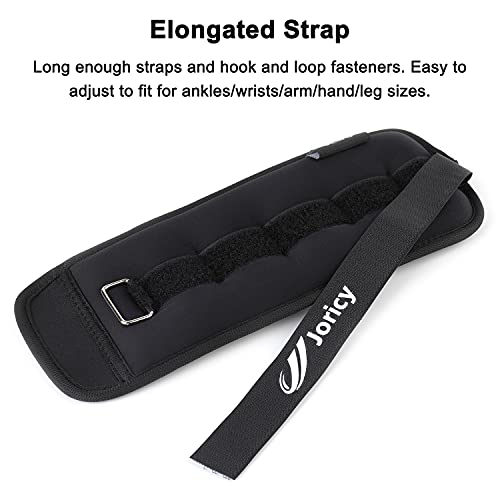 JORICY Ankle Weights, Wrist Leg Arm Weights for Women Men Kids with Adjustable Straps, A Pair of 10LBS(5LB Each Weight) Strength Training Weighted for Jogging, Running, Walking, Fitness, Black - Image 3