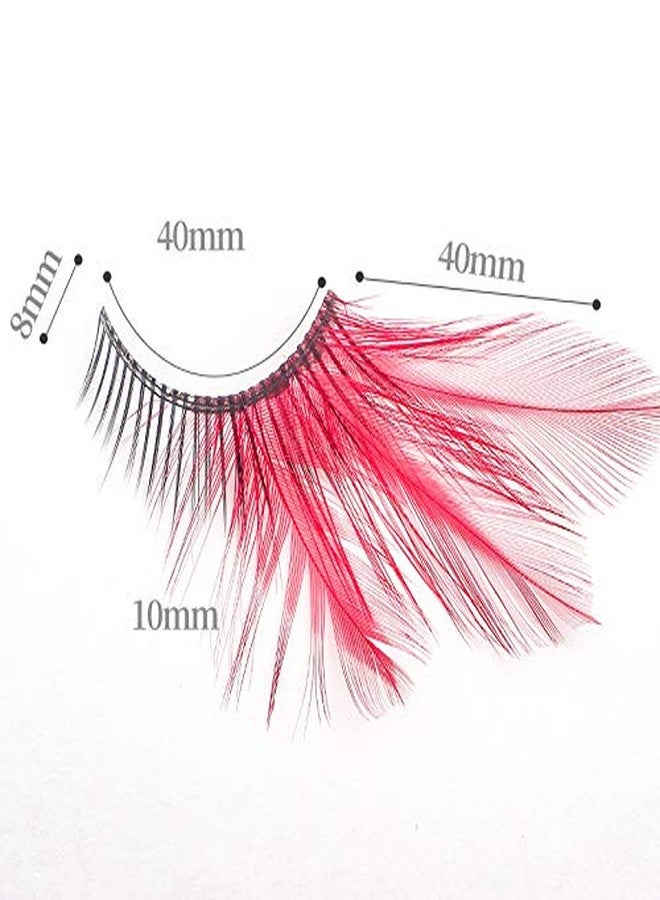 Dorisue Red Eyelashes Accent Feather Lashes - Natural-to-Bold Red Gradient Eyelashes for Retro & Vampire Cosplay - Image 3