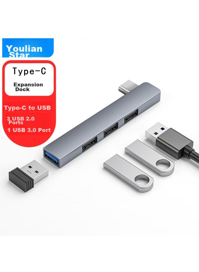 Union Star Youliangxing Type-c Expansion Dock, Usb3.0 Direct Plug Splitter, 4 Ports, Usb2.0 Mouse And Usb Drive Hub, Laptop Usb-c Converter Expansion Dock Rs34c - Image 2
