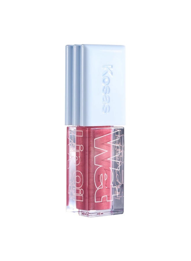 Kosas Wet Lip Oil Lip Gloss and Plumper _Malibu - Servi Pink - Image 1