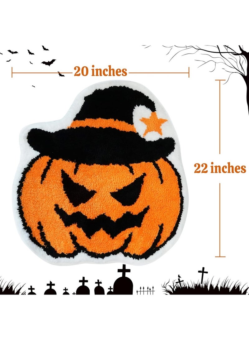 هالوين سجادة باب الهالوين، سجادة أرضية لطيفة ومرحة للهالوين مقاس 50×80، سجادة باب ترحيبية غير قابلة للانزلاق وقابلة للغسل، سجاد عيد الشكر في الهالوين الخريفي للمدخل الداخلي والخارجي والحمام وغرفة المعيشة وديكور المنزل - Image 2