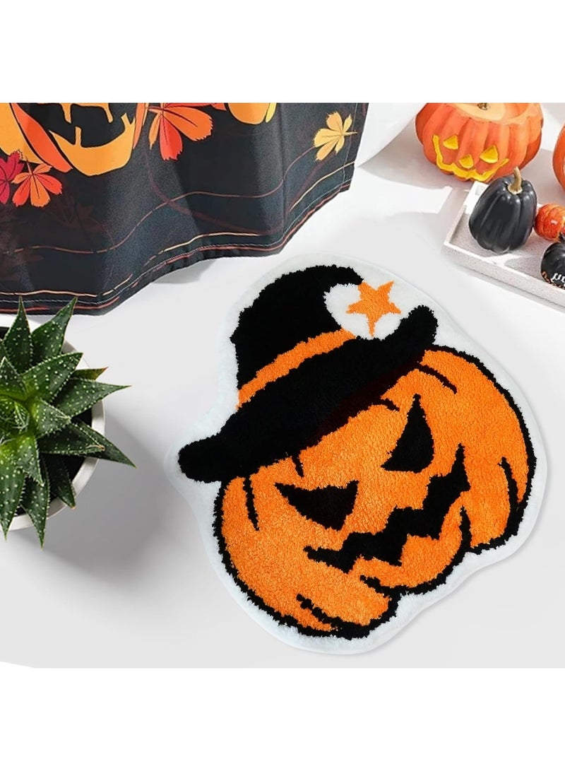 هالوين سجادة باب الهالوين، سجادة أرضية لطيفة ومرحة للهالوين مقاس 50×80، سجادة باب ترحيبية غير قابلة للانزلاق وقابلة للغسل، سجاد عيد الشكر في الهالوين الخريفي للمدخل الداخلي والخارجي والحمام وغرفة المعيشة وديكور المنزل - Image 3