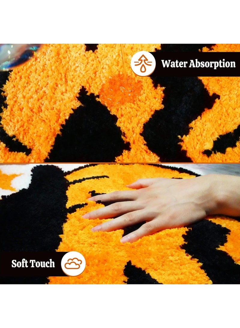 هالوين سجادة باب الهالوين، سجادة أرضية لطيفة ومرحة للهالوين مقاس 50×80، سجادة باب ترحيبية غير قابلة للانزلاق وقابلة للغسل، سجاد عيد الشكر في الهالوين الخريفي للمدخل الداخلي والخارجي والحمام وغرفة المعيشة وديكور المنزل - Image 4
