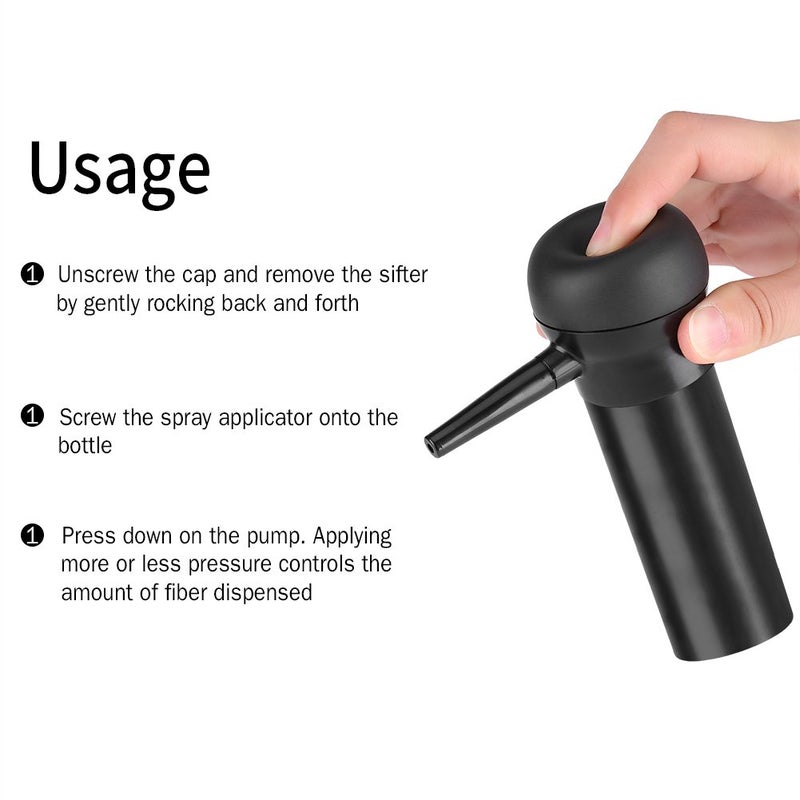 Akozon Hair Fibers Spray Pump Hair Building Formulation Concealer For Men Women Hair Thickening Fibers Spray Applicator Pump Nozzle Spray Application Atomizador - Image 3