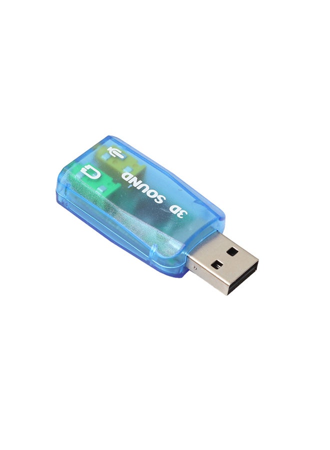 USB 5.1 Audio Adapter To 3.5mm Headphone Jack Blue - Image 1