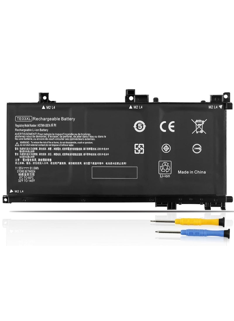 Generic - Battery for HP Omen 15-ax000 Pavilion 15-bc000 15-bc000ng bc003ng bc004ng bc005ng bc006ng bc009ng bc011ng 15-ax007ng ax003ng ax000003ng 000nl ax005ng ax001ns ax008ns ax038nf ax009ng - Model TE03XL - Image 1