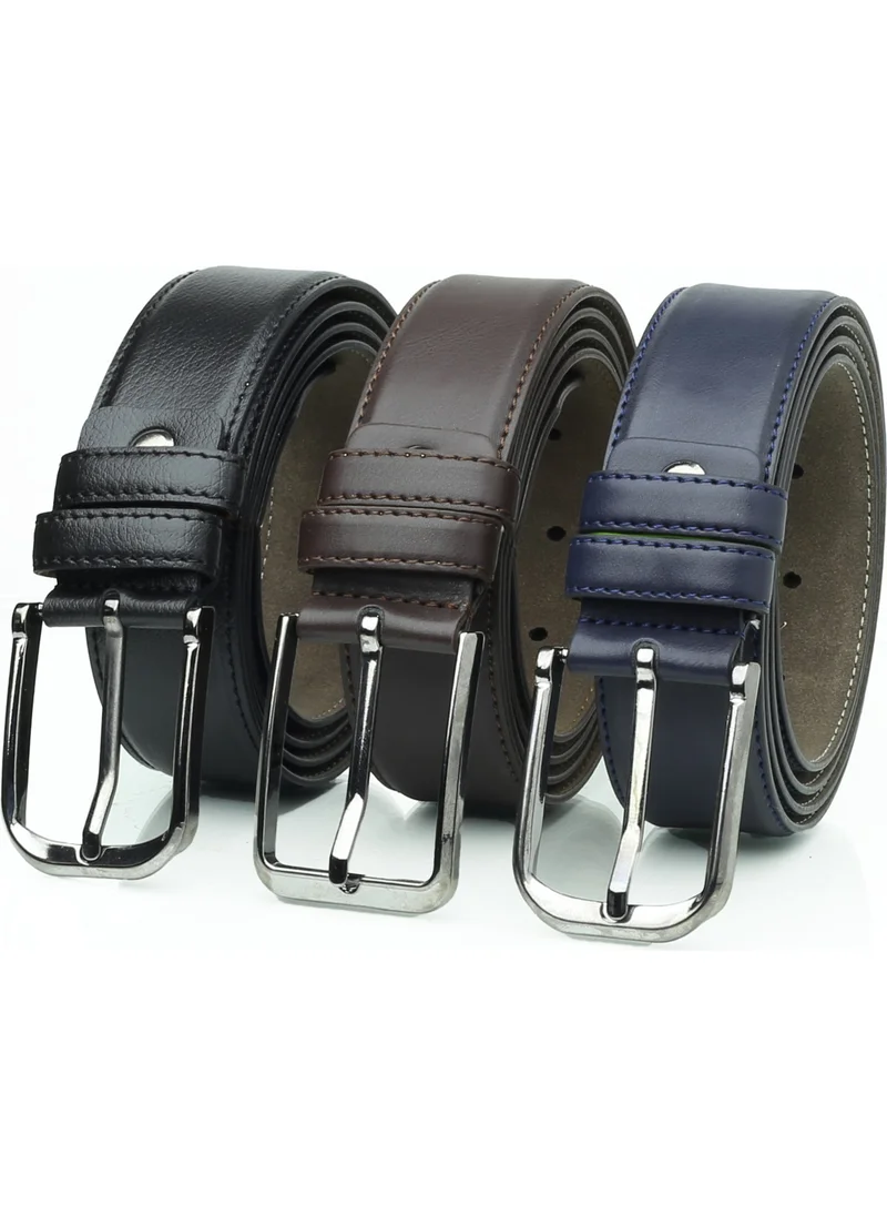 Deribond 3 Pieces Men's Classic Fabric Trouser Belt