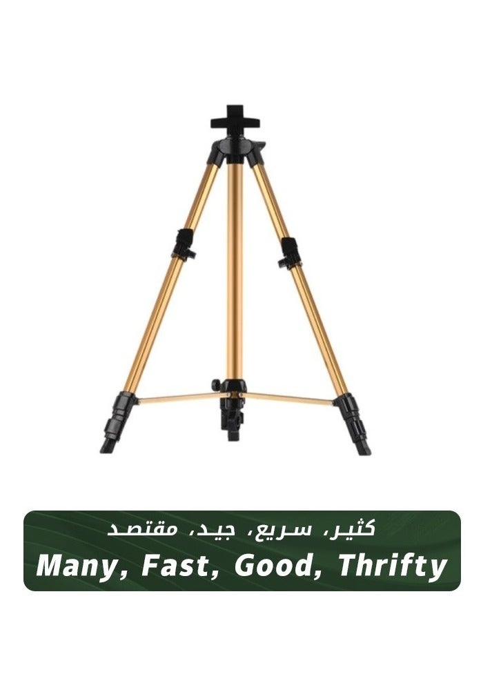 Adjustable Aluminium Tripod Stand Gold/Black Portable Foldable Tripod Easel - Image 1
