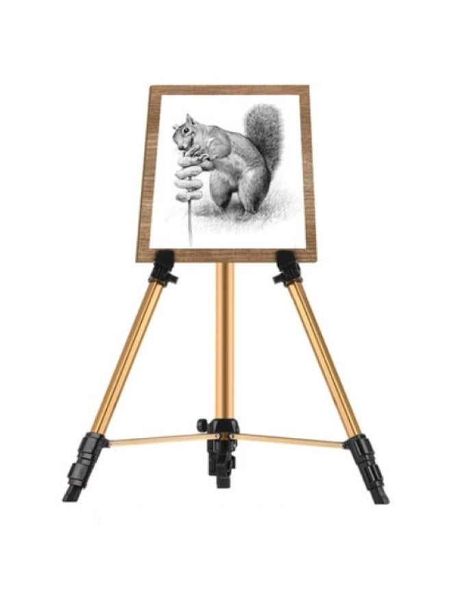 Adjustable Aluminium Tripod Stand Gold/Black Portable Foldable Tripod Easel - Image 3