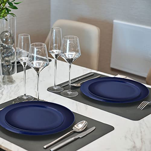 PULOTE 100PCS Blue Plastic Plates - Heavy Duty Navy Blue Disposable - Include 50PCS 10.25inch Dinner & 50PCS 7.5 inch Dessert/Salad Plates - Ideal for Party & Labor Day - Image 2