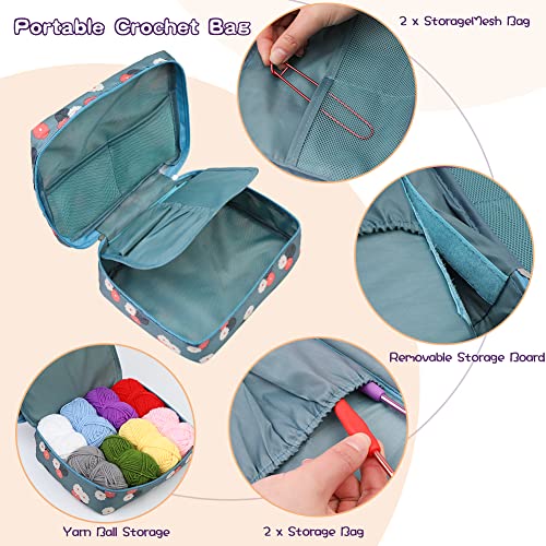 LOKUNN Crochet Kit for Beginners, 102 PCS Crocheting Kit Beginner, Crochet Starter Set with Crochet Yarn for Adults (Blue) - Image 4