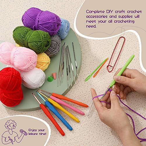 LOKUNN Crochet Kit for Beginners, 102 PCS Crocheting Kit Beginner, Crochet Starter Set with Crochet Yarn for Adults (Blue) - Image 5