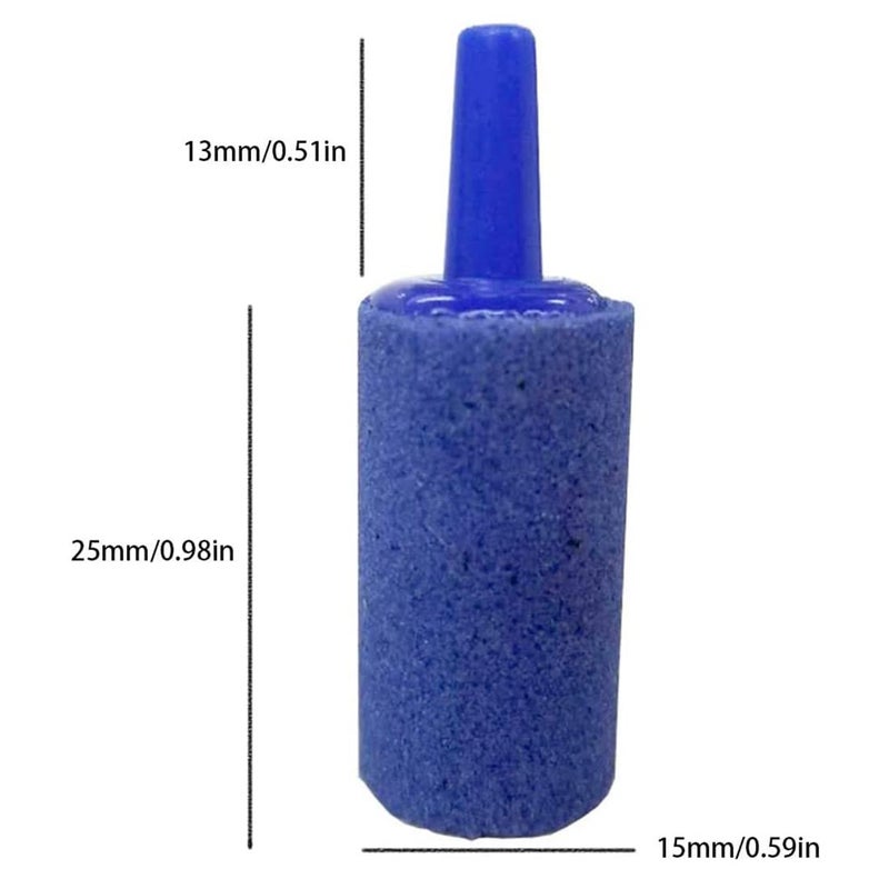 Meridian Aquarium Air Stones, 20 Porous Cylindrical Stones (1.5 × 2.5 cm) for Tank Pump Diffusion - CT - Image 2