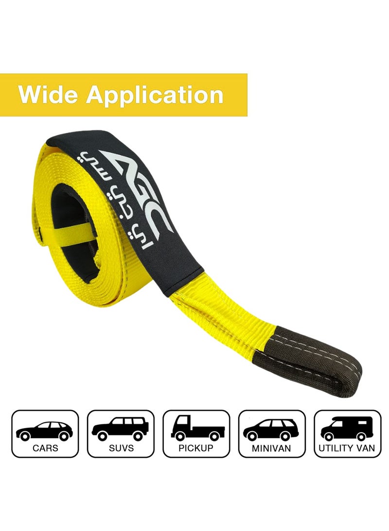 Agc AGC Heavy Duty Tow Strap 9M 14 Ton 14000kg Capacity Premium Nylon Recovery Strap with Reinforced Loop Ends Ideal for SUV, Pickup, Truck, Car, Off-Road Vehicle Recovery, Mud, Snow, Desert, and Jungle, TR002  - Image 4