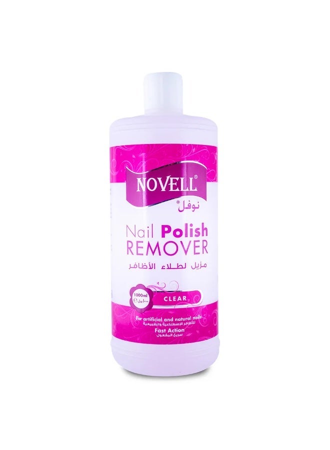 Novell Nail Polish Remover, For Artificial & Natural Nails, Fast Action, Non Oily, Formulated For All Nail Types, Pink, 1000 ml - Image 1
