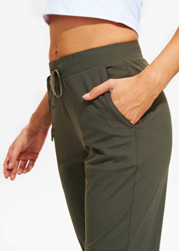 Libin Women's Joggers Pants Athletic Sweatpants with Pockets Running Tapered Casual Pants for Workout,Lounge, Olive Green L - Image 3