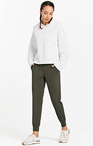 Libin Women's Joggers Pants Athletic Sweatpants with Pockets Running Tapered Casual Pants for Workout,Lounge, Olive Green L - Image 2