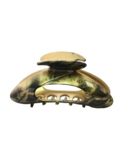 CARAVAN Caravan Open Modern Twirl Hair Claw In Gold And Combined With Black Strokes To Electrify Your Charming Hair 