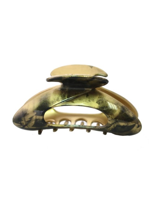 Caravan Open Modern Twirl Hair Claw In Gold And Combined With Black Strokes To Electrify Your Charming Hair