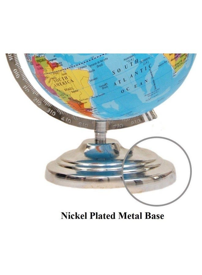 ماجيك واند【12 بوصة كروم عالي الوضوح مع عدسة مكبرة】كرة أرضية دوارة تعليمية سياسية مغلفة بقاعدة معدنية - Image 3