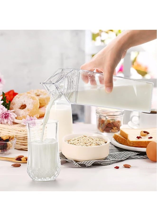2 Pack Milk Carton Water Bottle Reusable Clear Milk Box Plastic Milk Cup Square Juice Bottle Box for Outdoor Sports Travel Camping  - Image 3