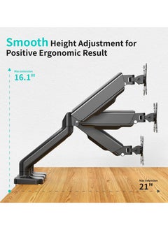 Meiyilan 17-32 inch Monitor Stand, Single Monitor Arm Computer Desk Mount, with Gas Struts Adjustable Monitor Stands for Universal Flat/Curved Screen, Holds up to 20 lbs with Clamp/Grommet Base  - Image 5