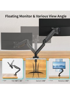 Meiyilan 17-32 inch Monitor Stand, Single Monitor Arm Computer Desk Mount, with Gas Struts Adjustable Monitor Stands for Universal Flat/Curved Screen, Holds up to 20 lbs with Clamp/Grommet Base  - Image 4