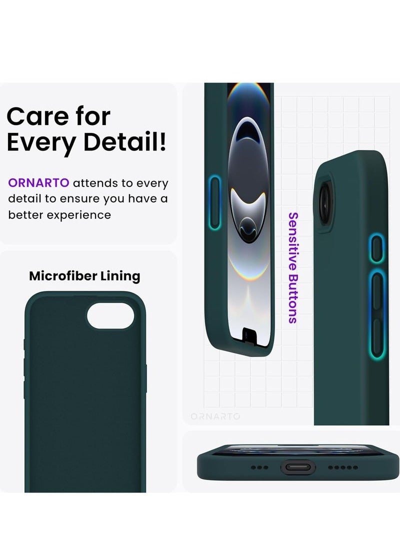TIGER iPhone 16e Case Cover 6.1-Inch – Premium Silicone Protective Phone Case with Soft Microfiber Lining, Anti-Scratch Shockproof Bumper, Slim Fit Drop Protection, Durable & Lightweight Grip-Friendly Cover for iPhone 16e – Daily Use & Stylish Design Green - Image 5