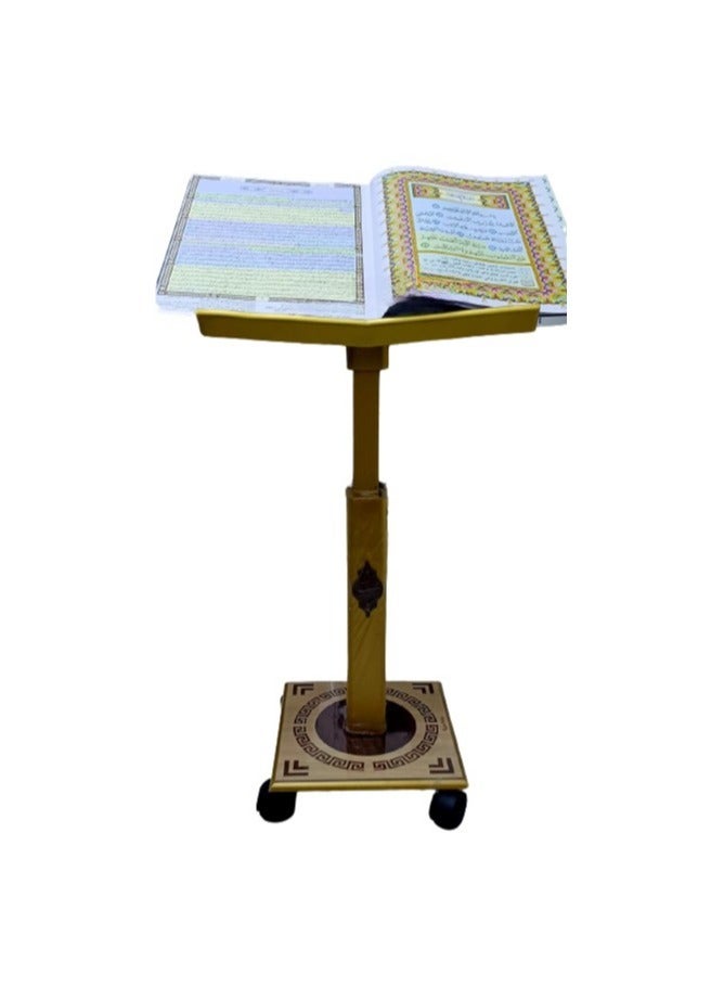 REBENUO Al-Musaf Al-Sharif stand handmade in Turkey of high quality and sturdy with a beautiful and elegant shape suitable for mosques and hosting rooms (golden) - Image 5
