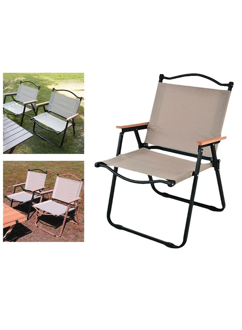 إيه جي دي كرسي مريح للتنزه والتخييم والسفر، قابل للطي سهل الحمل والتخزين، أسود/بيج - Image 5