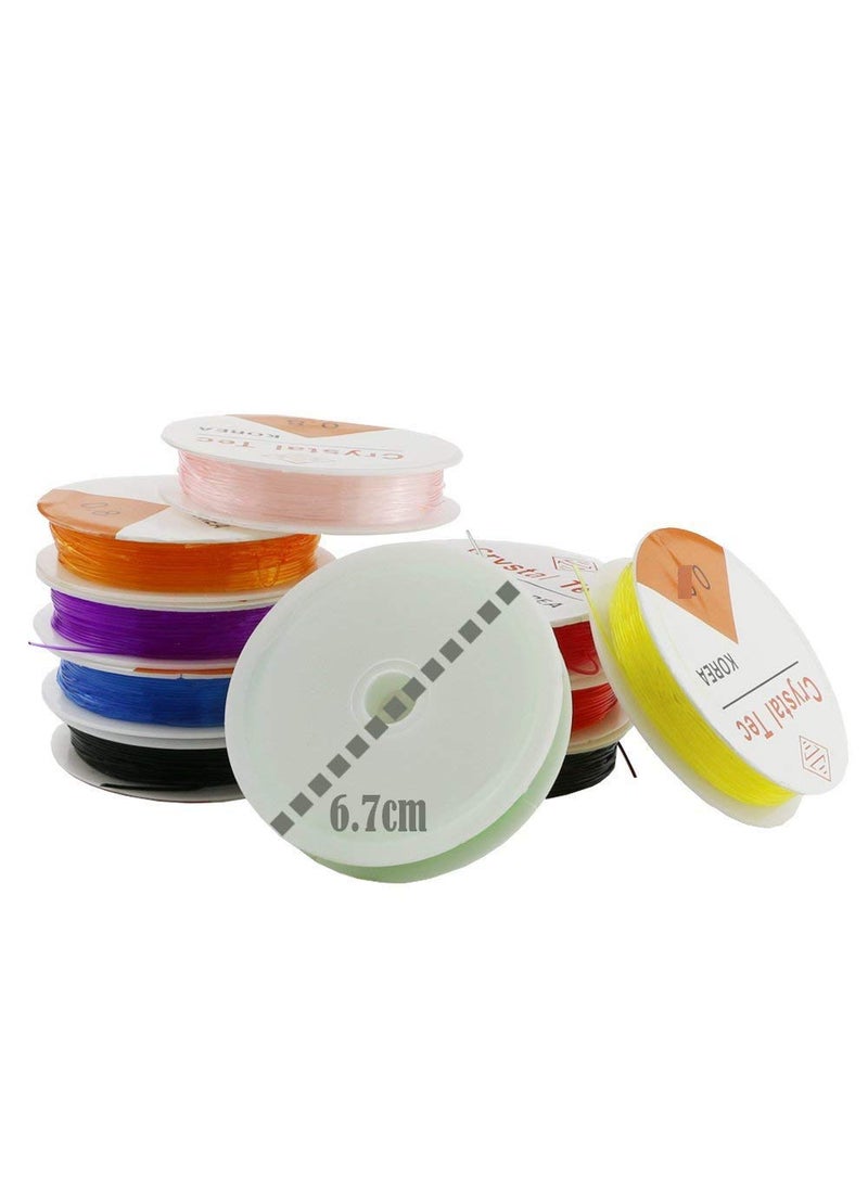 DIY Crafts - DIY Crafts Design No # 2, Pack of 10 Rolls, Colorful Jewelry Making Multi Purpose Elastic Stretch String Cord C(Design No # 2, Pack of 10 Rolls) - Image 1
