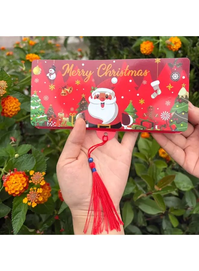 Christmas Money Bags Gift Card Holders Red Santa Design 10 Slot Durable - Image 1