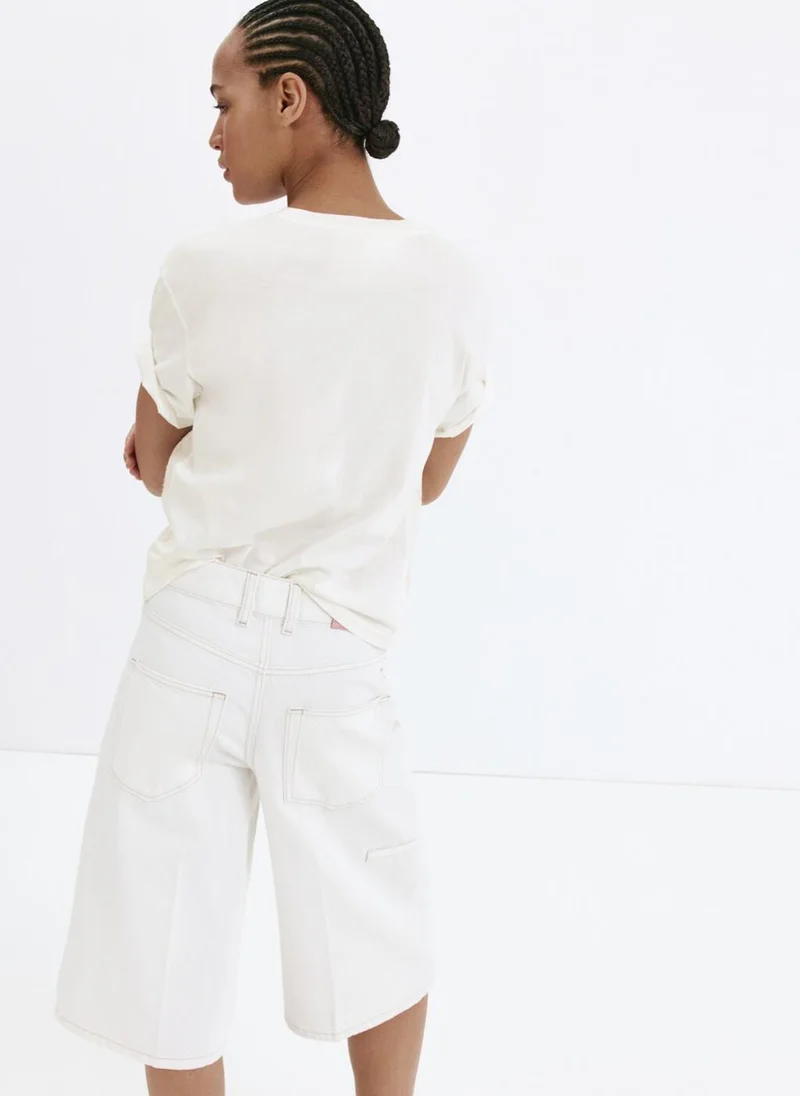 MANGO Floral-Embroidered Cotton T-Shirt