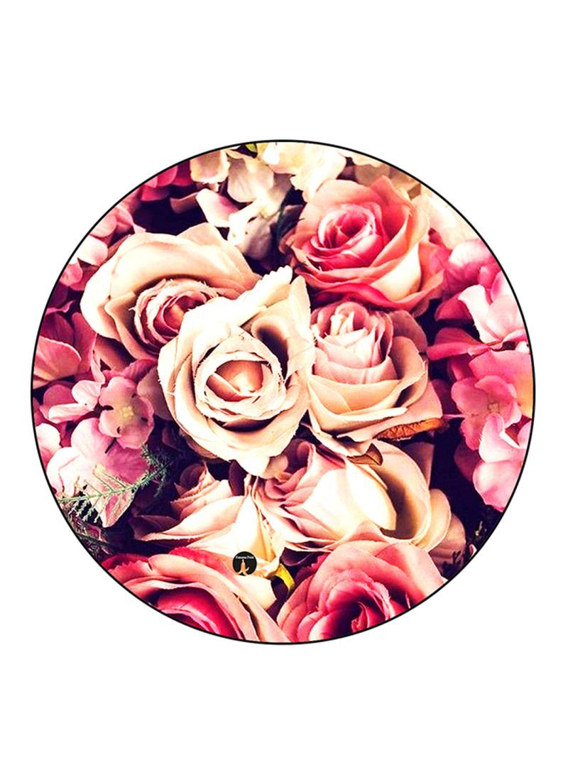 RKN Flowers Printed Fridge Magnet Round  Multicolour - Image 1
