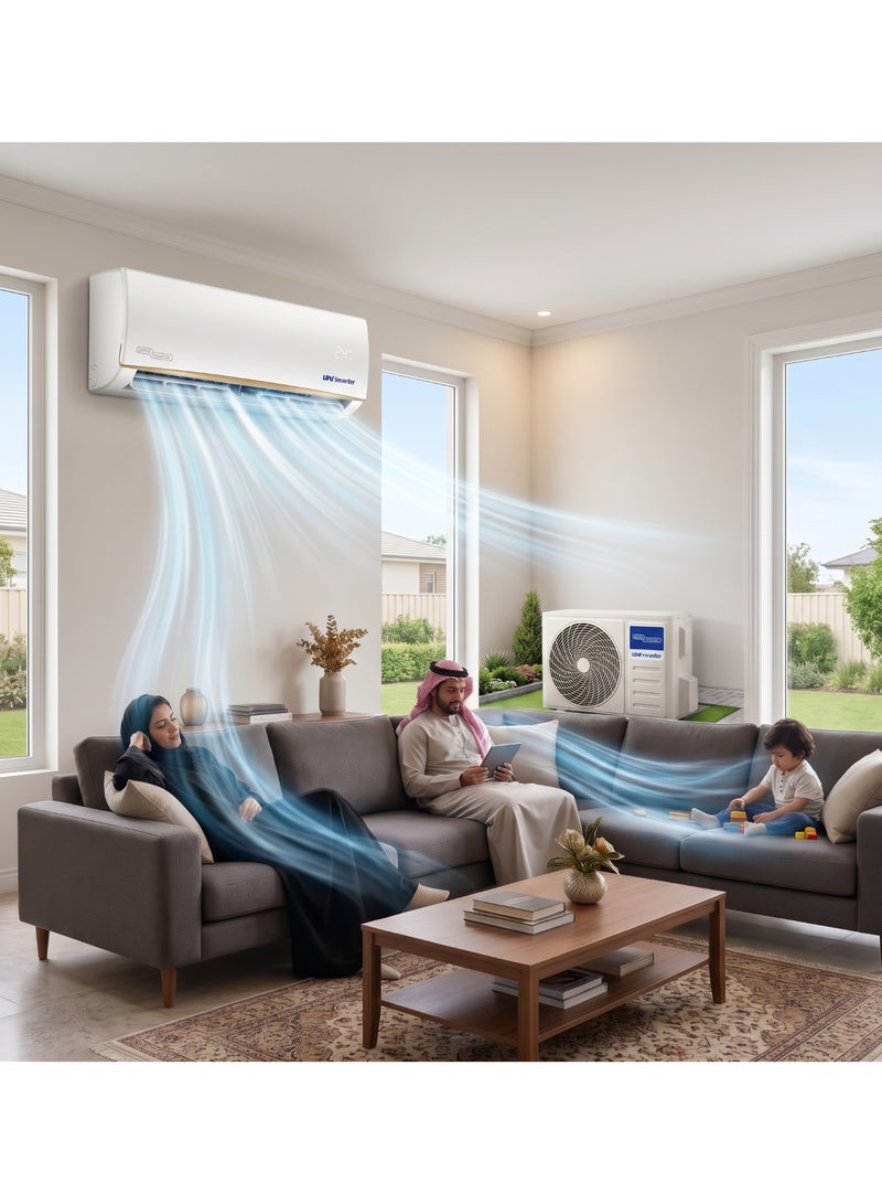 سوبر جنرال Split Air Conditioner 2.5 Ton, Hot & Cold, 29000 BTU, Inverter, Gold Fins, 4-Way Air Distribution, R32 Refrigerant, Sleep Timer | KSGS314iR KSGS314iR white - Image 5