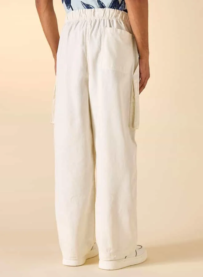 Lee Cooper Lee Cooper Checked Cargo Pants with Drawstring Closure