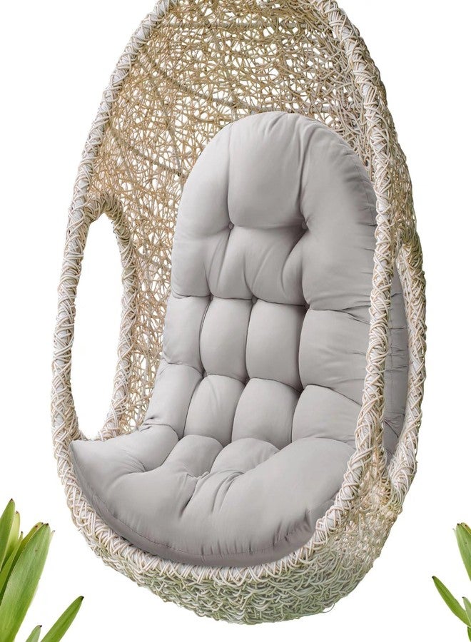 MQK Thick Egg Chair Cushion Replacement, Button Tufted Outdoor Swing Chair Cushion with High Elasticity PP Cotton and Skin-Friendly Fabric, Hanging Cushion for Patio Porch Furniture (Only Cushion) - Image 1