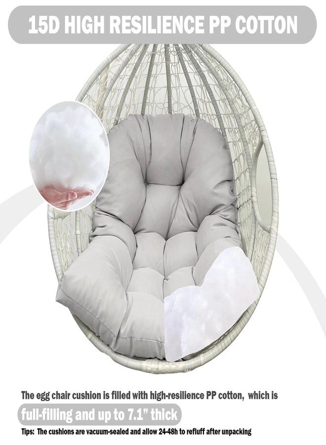 MQK Thick Egg Chair Cushion Replacement, Button Tufted Outdoor Swing Chair Cushion with High Elasticity PP Cotton and Skin-Friendly Fabric, Hanging Cushion for Patio Porch Furniture (Only Cushion) - Image 5