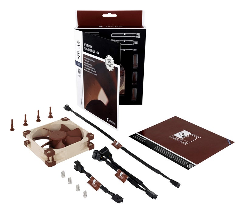 NOCTUA مروحة نوكتوا NF-A9 PWM، مروحة هادئة متميزة، 4 دبابيس (92 مم، بني) - Image 5