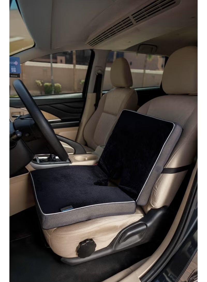 Ergonomic Car Seat Cushion with Coccyx Relief, Black - Image 1
