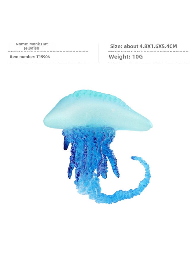 Children's Simulation Marine Seabed Biology Jellyfish Jellyfish Animal Model Static Hand-made Decorative Ornaments Toy-Color:T15906 Monk Cap Jellyfish 10g  - Image 1