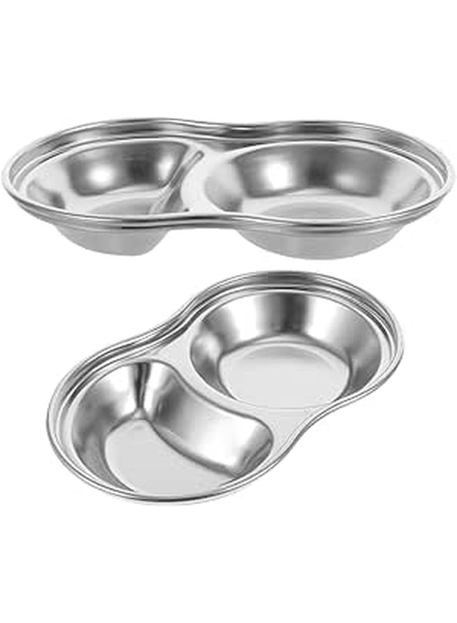 Stainless Steel Sauce Dishes 2 Piece Set Small Dipping Bowls Easy Clean for Sushi - Image 1