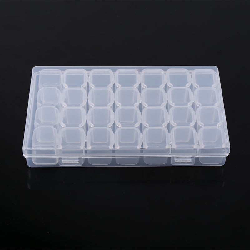 Clear Plastic 28 Slots Adjustable Tablet Medicine Pill Jewelry Storage Organizer Box Container - Image 3