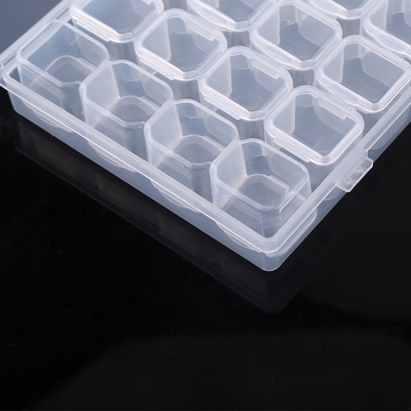 Clear Plastic 28 Slots Adjustable Tablet Medicine Pill Jewelry Storage Organizer Box Container - Image 5