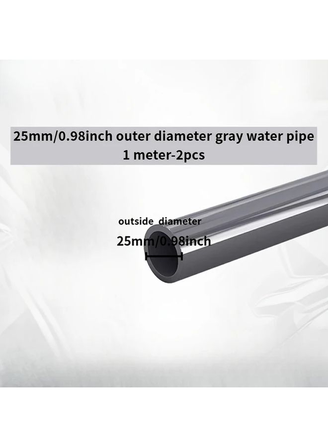 2 Pcs Gray White PVC Water Supply Pipes 20mm 39 37 Inch Corrosion Resistant For Plumbing Drainage Irrigation - Image 4