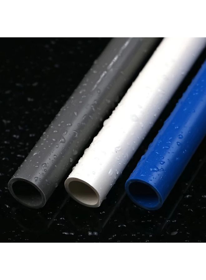 2 Pcs Gray White PVC Water Supply Pipes 20mm 39 37 Inch Corrosion Resistant For Plumbing Drainage Irrigation - Image 1